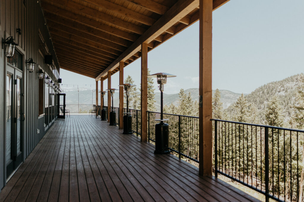 North Star Gatherings Cocktail Deck with view of the landscape