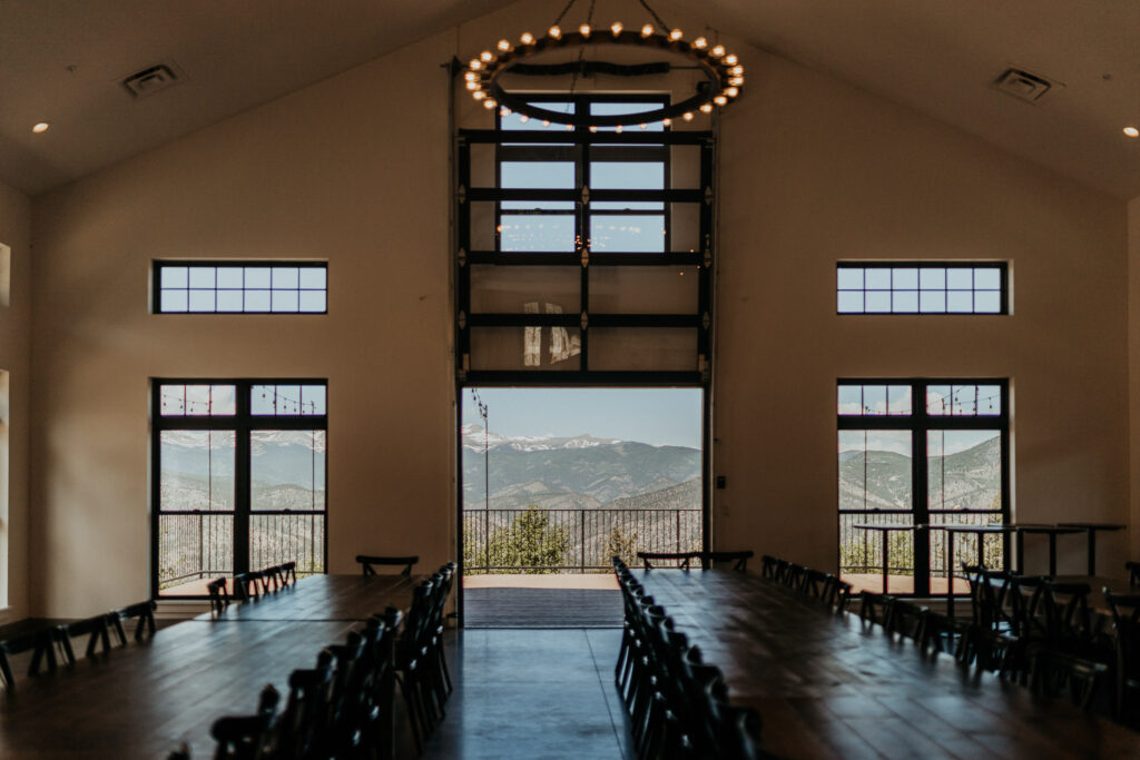 North star gatherings reception hall looking out the windows